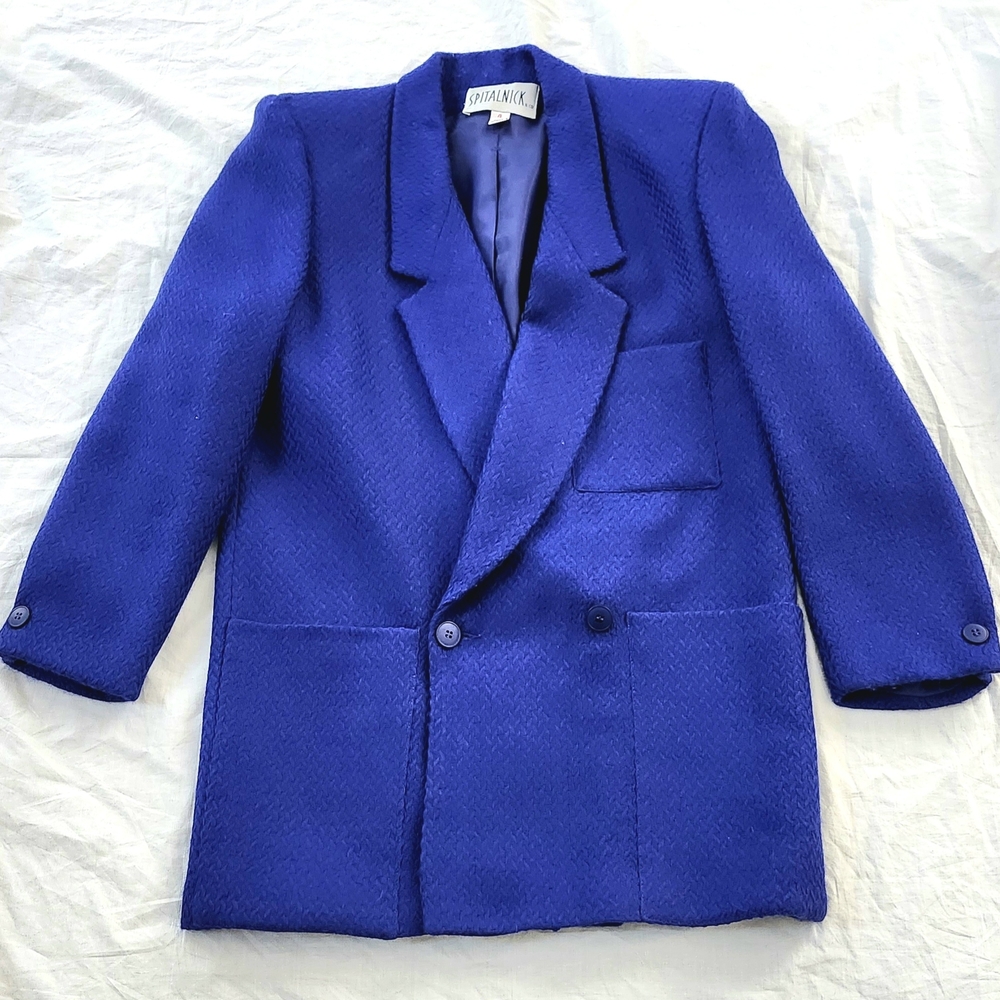 Spitalnick & Co. Royal Blue Pure Wool Blazer, Women's Size 4